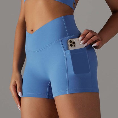 Stay Connected: Women's Yoga Shorts with Phone Pocket