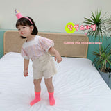 Children's Solid Color Plaid Card Silk Socks