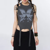 Butterfly Print Camisole Tank - Street Hipster Style from Eternal Gleams