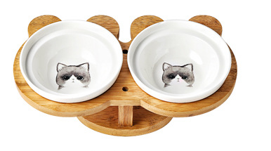 Purr-fect Harmony: Ceramic Pet Cat Bowl from Eternal Gleams