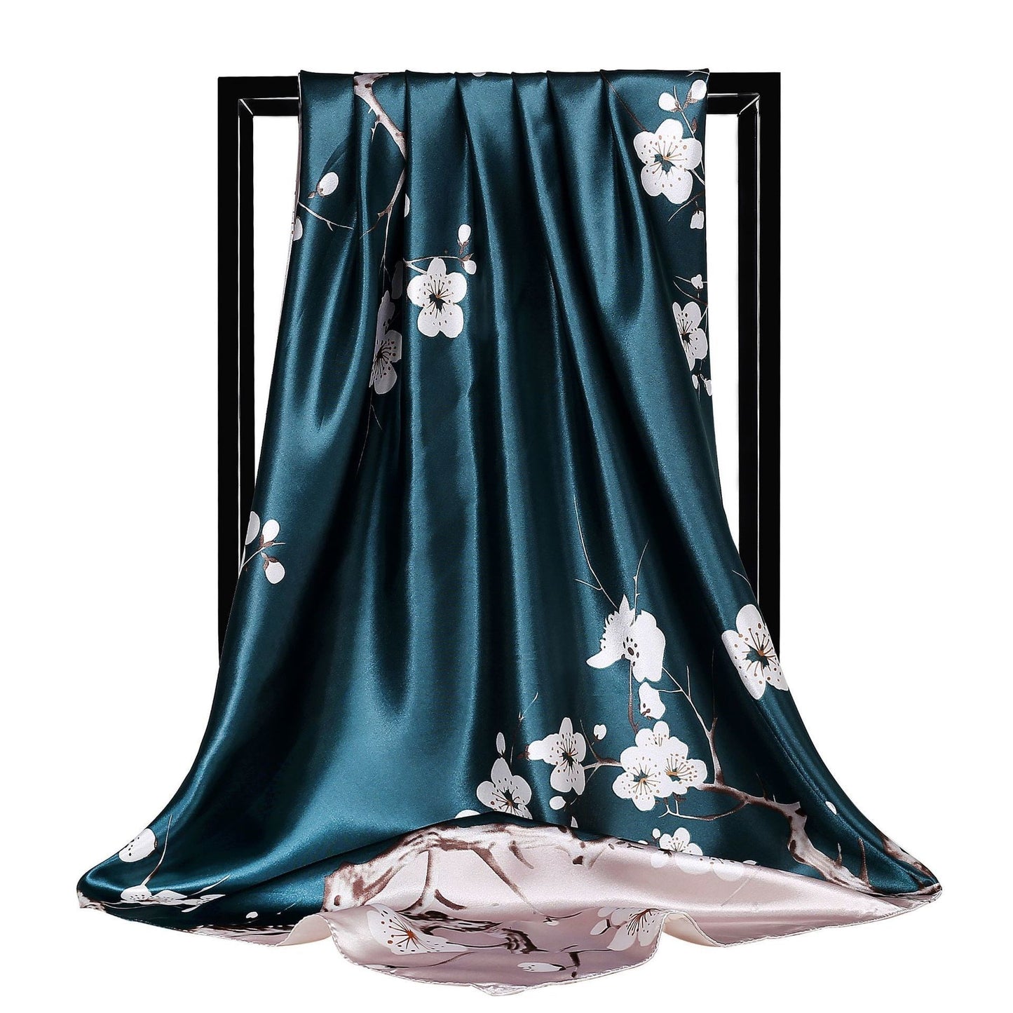 Elegance in Silk: Large Square Simulation Silk Scarf
