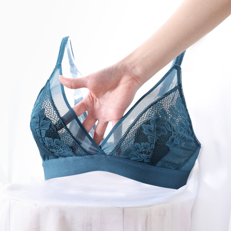 French Triangle Cup Bra Sexy Lace Ultra-thin Bra from Eternal Gleams