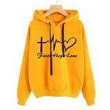 Heart Print Hoodie Sweatshirt Pullover Tops Women Long Sleeve Sports Clothes from Eternal Gleams