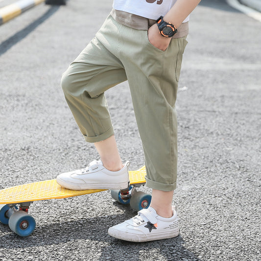 Summer Cotton And Linen Trousers Children's Casual Pants from Eternal Gleams