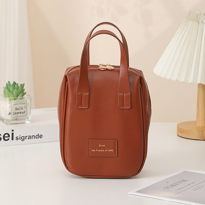 Handle Top Cosmetic Bag - High Capacity Shell Shaped Travel Handbag