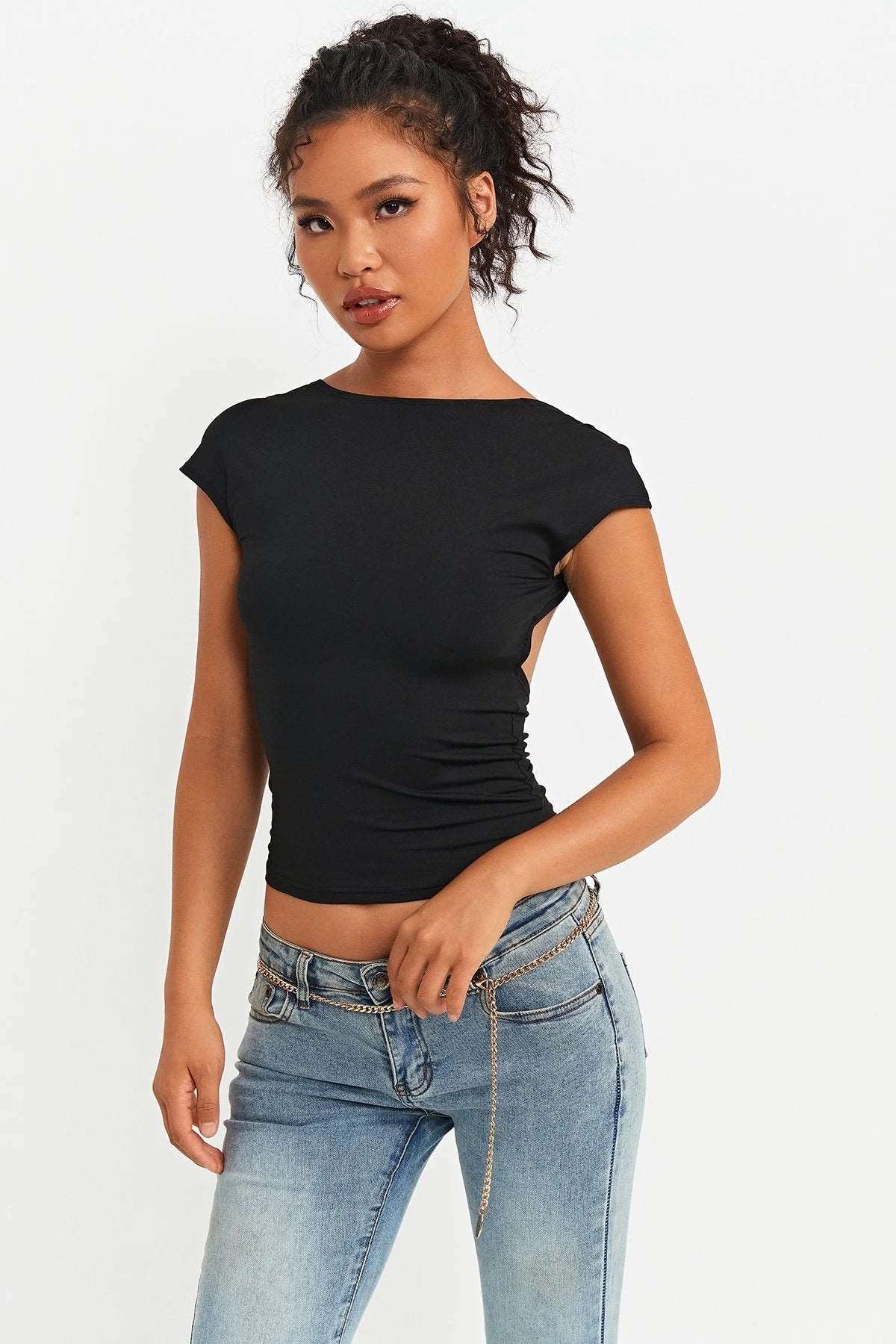 Women's Half Turtleneck Solid Color T-shirt