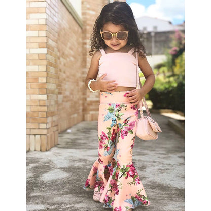 Floral Charm Two-Piece Set for Girls