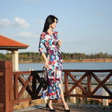 Women's seaside holiday slim dress with geometric prints from Eternal Gleams