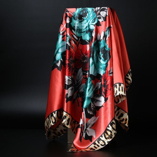 Elegance in Silk: Large Square Simulation Silk Scarf from Eternal Gleams