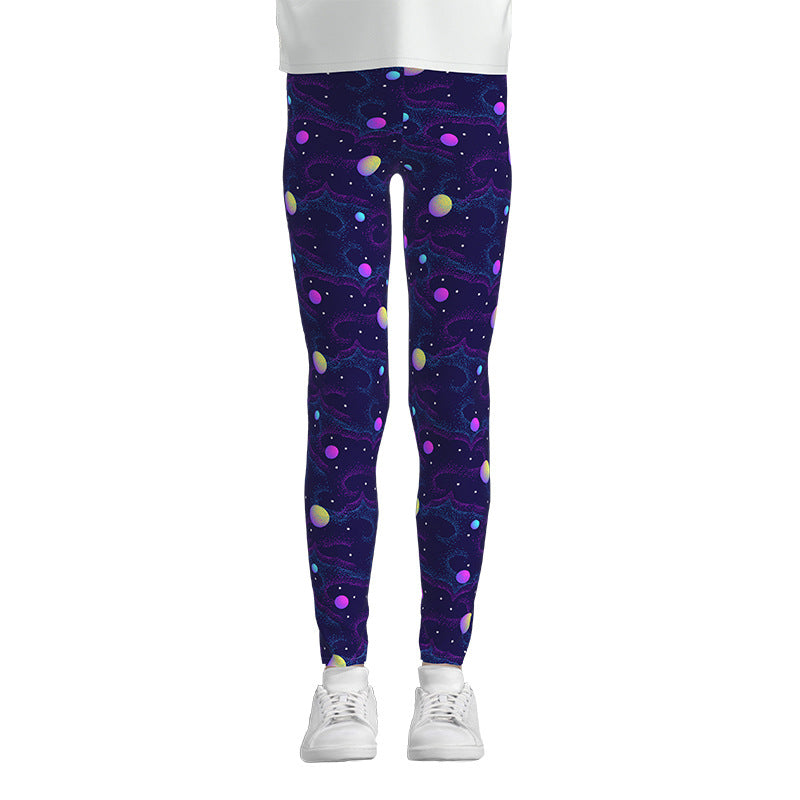 Dreamy Delights: Milk Silk Digital Print Girls Leggings from Eternal Gleams