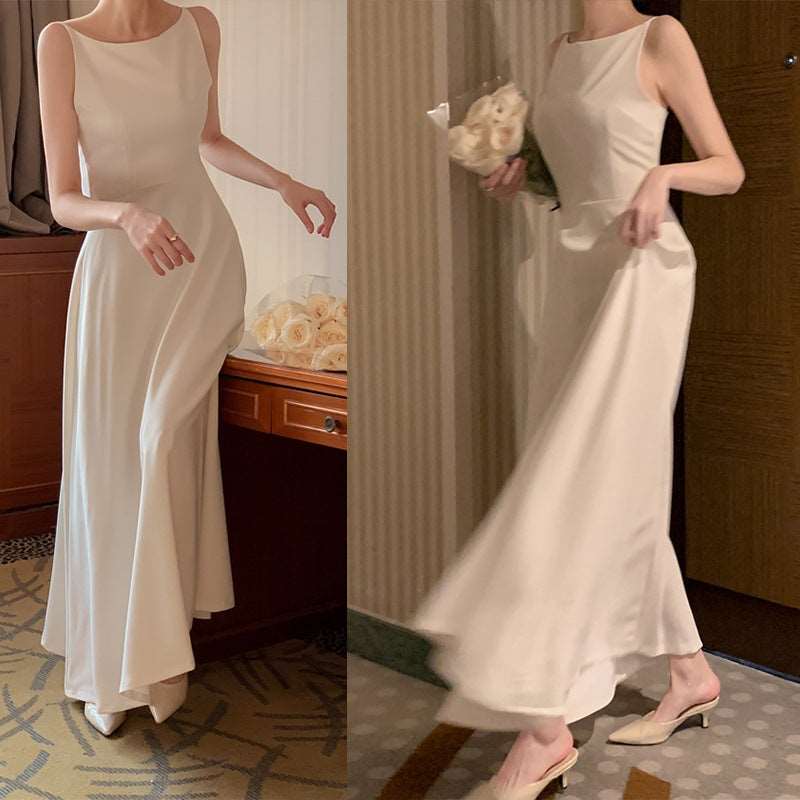 Ethereal Elegance: Off-Shoulder Slimming Dress