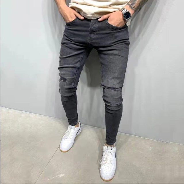 Casual Shredded Slim Zip Pencil Pants from Eternal Gleams