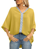 Chic Comfort: V-neck Bat Sleeved Shirt from Eternal Gleams