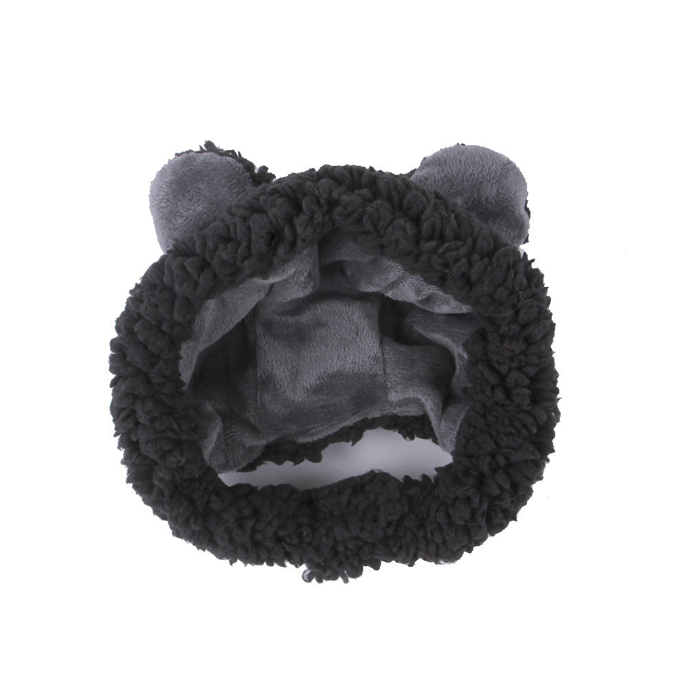 Whimsical Whiskers: Curly Hair Pet Hat - Cartoon Pattern