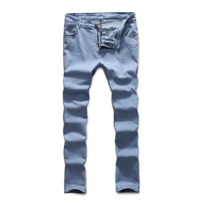 Pantalon en denim bleu tendance pour hommes