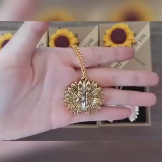 You Are My Sunshine Sunflower Necklace for Women and Men from Eternal Gleams